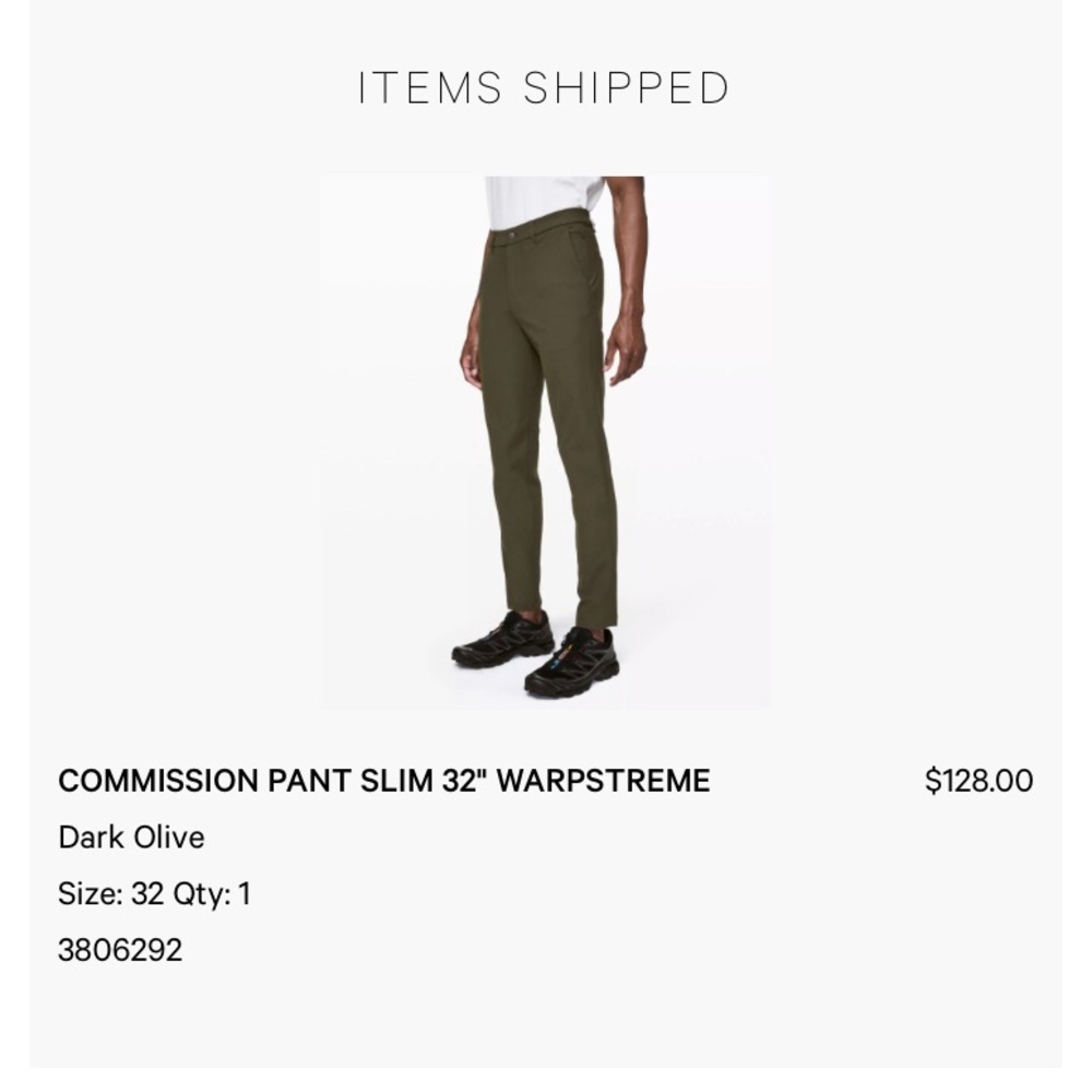 LULU-LEMON COMMISSION PANT SLIM 32" WARPSTREME